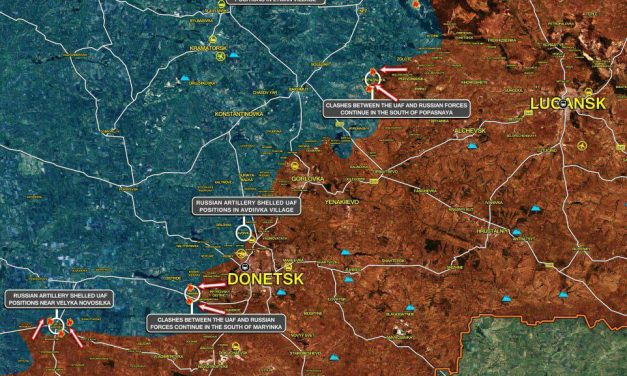 Mappa situazione fronte area Donbass
