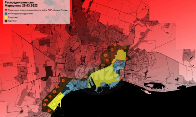 Mappa di Mariupol  Le unità DPR, insieme alle forze armate Russe , stanno facendo pressione sui neonazisti a Mariupol.