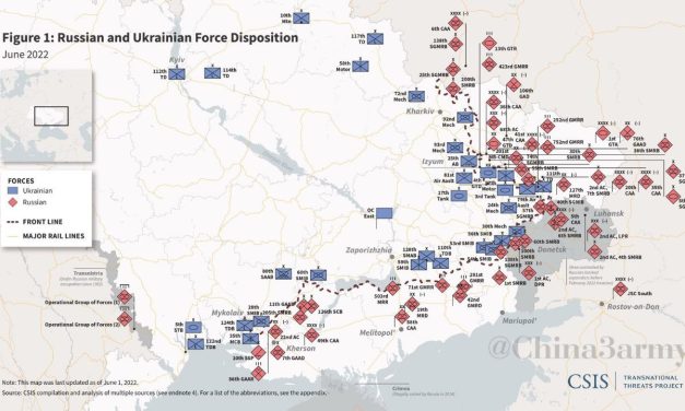 Posizionamento delle unità degli eserciti russo ed ucraino sui vari fronti,