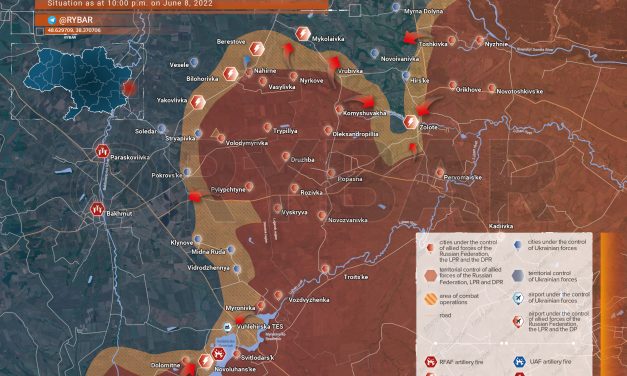 Situazione sotto Popasna alle 22.00 dell ‘ 8 giugno 2022
